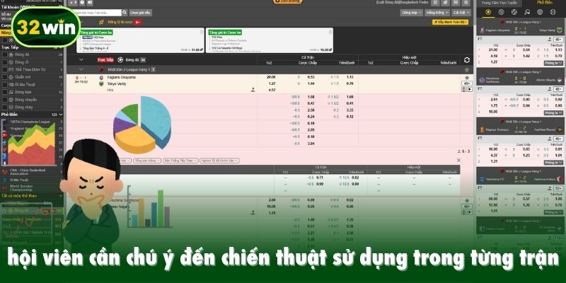 Hội viên cần chú ý đến chiến thuật sử dụng trong từng trận