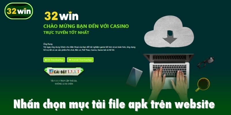 Nhấn chọn mục tải file apk trên website